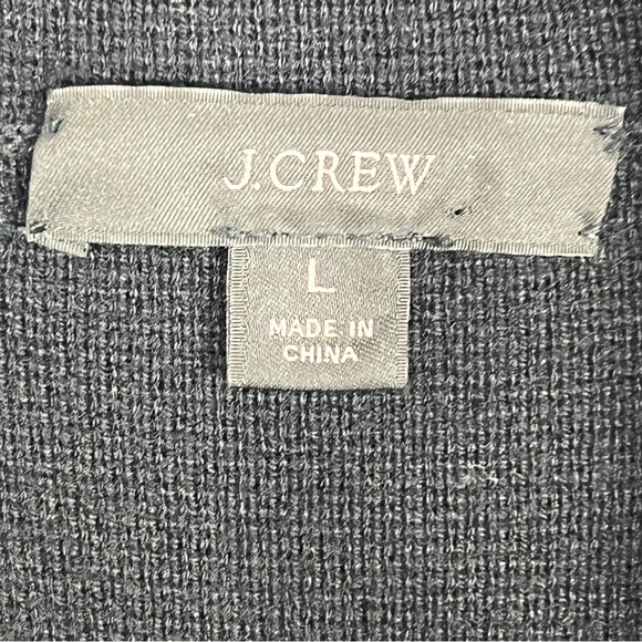 J. Crew Eloise Sweater-Blazer Open Front Cardigan Jacket L Black - Picture 2 of 6